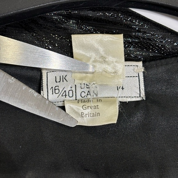 Vintage Frank Usher Black Puffed Sleeve Blouse  Size 14 - Picture 6 of 9